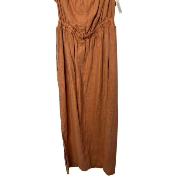 Anthropologie Cloth & Stone Burnt Orange Halter Linen Maxi Dress Size S NWT - Picture 10 of 12